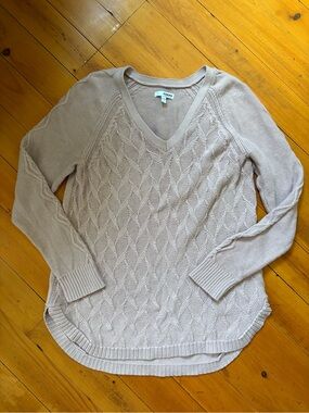 Sonoma pink Cable Knit V-Neck Sweater